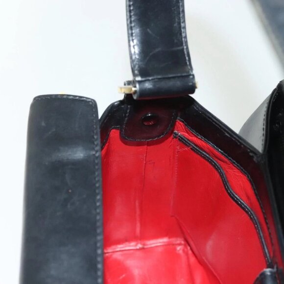 GUCCI Hand Bag Leather Black Gold Auth ep10870 - Picture 12 of 16